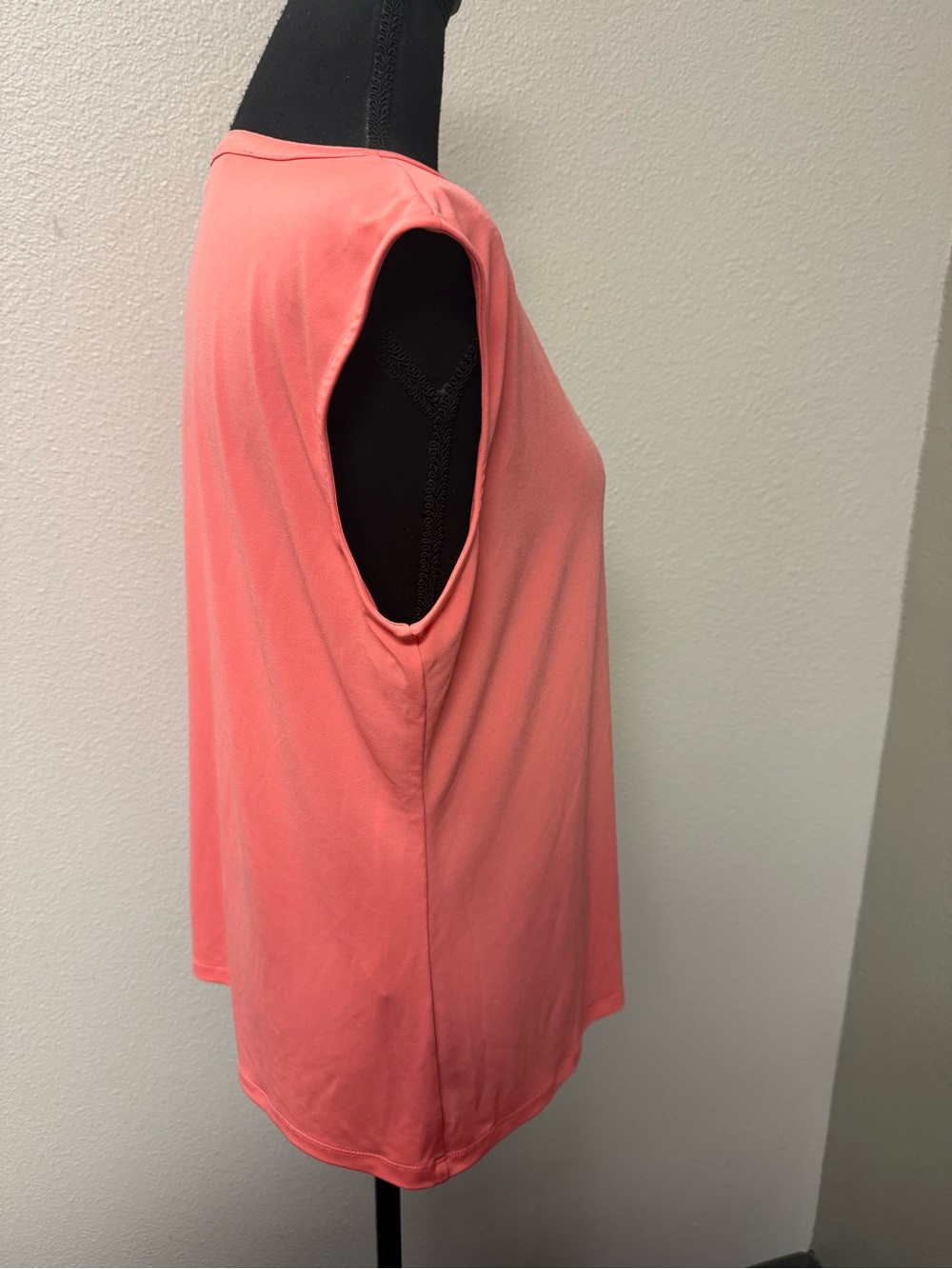 Calvin Klein Salmon Chain Neck Blouse Top Career Office Stretch Size L XL - Picture 7 of 11